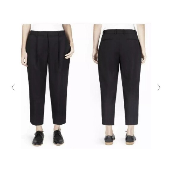 Everlane Pants - EVERLANE GoWeave Pleated Slouchy Wool Trouser Pants 4 Black Tapered Office B27